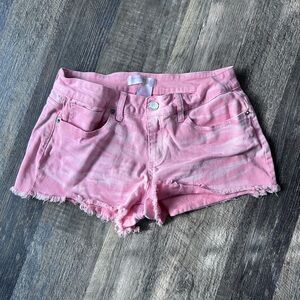 No Boundaries Light Pink Frayed Jean Shorts